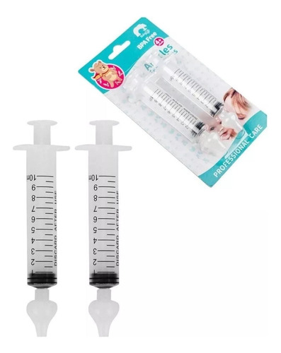 Kit C/ 2 Seringas Lavagem Nasal Infantil Ponta Silicone