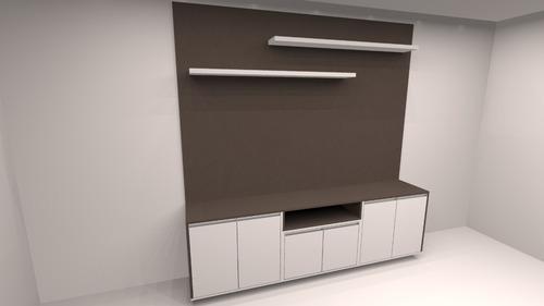 Imagen 4 de 5 de Rack Panel Tv Melamina Premium Minimalista