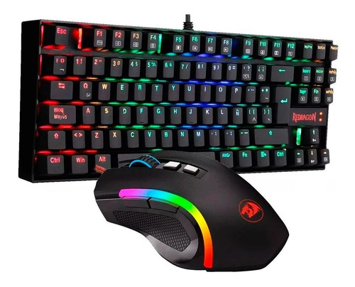 Kit Redragon Teclado Mecánico Kumara + Mouse Griffin Rgb