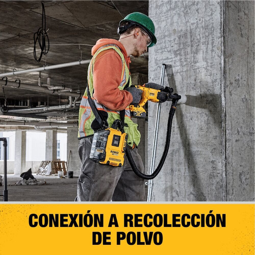 Imagen 8 de 9 de Rotomartillo electroneumático DeWalt DCH133M2 inalámbrico amarillo y negro con 1600W de potencia 110V/220V