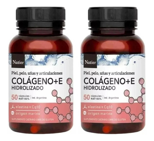 Colágeno + Vitamina E Natier Pack 2 Con Coq10 50 Caps