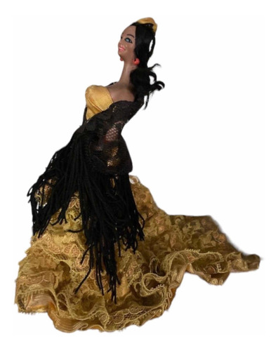 Muñeca Antigua De Los Años 60s Vestido Flamenco