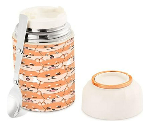 Tarro Termo Para Comida Shiba Inu De Dibujos Animados, 17 Oz