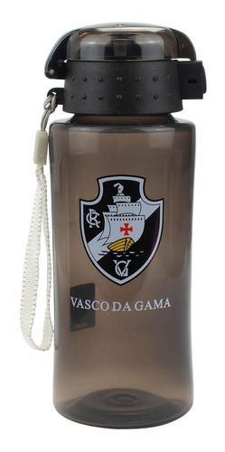 Garrafa De Plástico Tampa Trava Time Vasco Licenciado 450 Ml Cor Azul-marinho