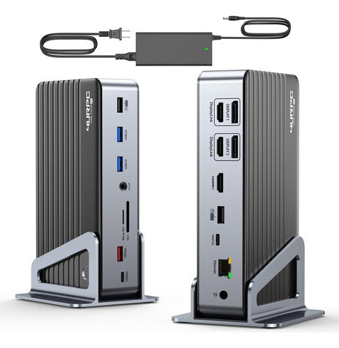 Displaylink Docking Station 3 Monitores Con Adaptador De Cor