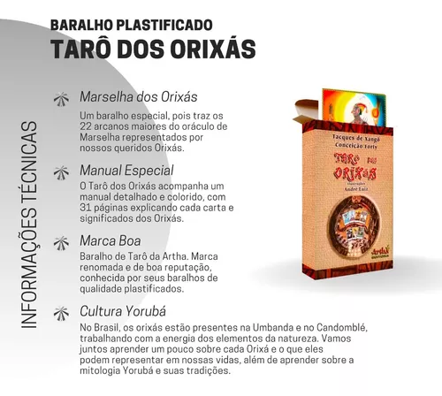 Baralho Tarot dos Orixás Colorido Oráculo Deck 22 Cartas 