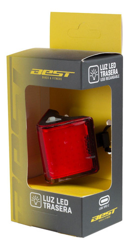 Luz Led Trasera Panorámica Roja Best Alto Brillo Usb Recarga