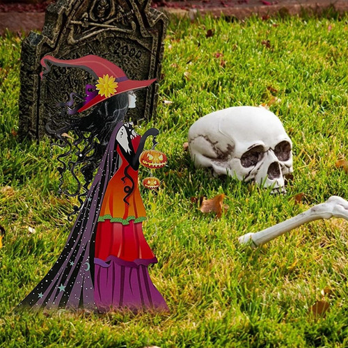 Cartel De Halloween Con Decoración De Jardín De 39cmx20cm