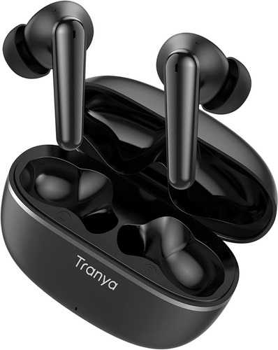 Audífonos in-ear gamer inalámbricos Tranya T30 negro con luz LED