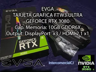 Tarjeta De Video Rtx 3080 Evga Ftw3 Ultra 10gb