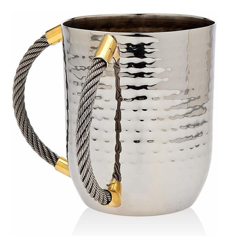 Godinger Taza De Lavado Con Detalles De Cable Dorado