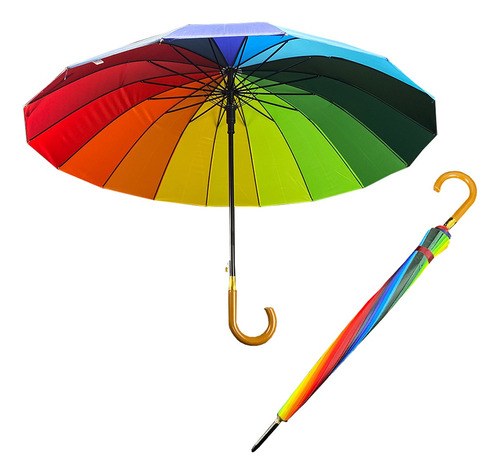 2 Paraguas Sombrilla 16 Varilla Protección Uv Arcoíris Pride