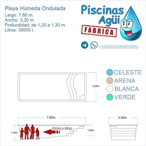 Imagen 3 de 9 de Piscina Instalada Fibra 7,80×3,30×1,70 (piscinasagui Com Ar)