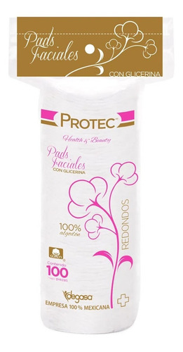 Pads Desmaquillantes Con Glicerina Protec 100 Piezas.