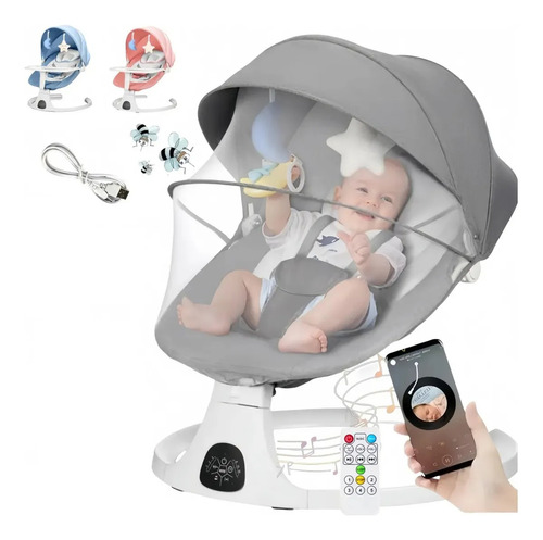 Mecedora Eléctrica Para Bebés Mosquitera Y Música