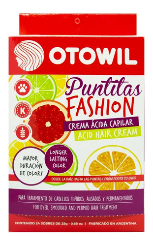 Otowil Puntitas Fashion Crema Acida Pelo Teñido X24 Sobres