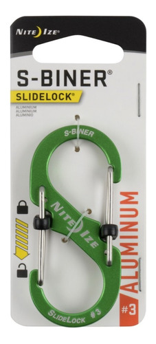 Mosquetón S-biner® Slidelock® Aluminum #3 Nite Ize Verde