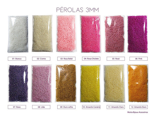 Perola Abs Inteira C/furo 3mm 4000 Perolas - Menor Preço