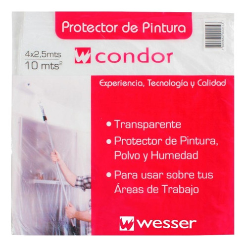Protector Plastico Pintura |  10 M2 | Wesser