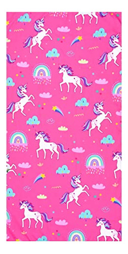 Pink Unicorn Rainbow Beach Towel Blanket For Kids Girls...