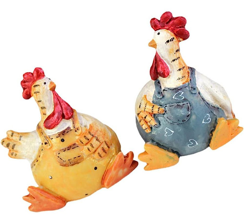 2 Figuras Pollo En Miniatura Dibujos Animados Pollo Para Ado