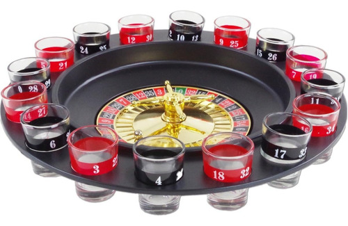 Ruleta Shots Juego De Mesa Copas Licor Spinning 16 Piezas