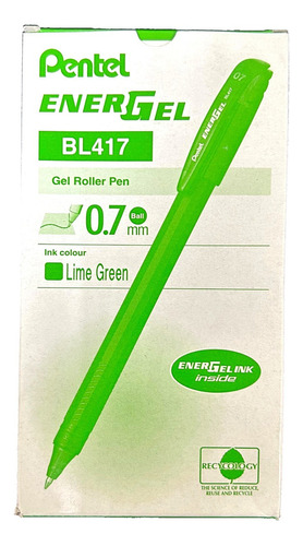 Roller Energel Lapiz Gel Pentel Makkuro 0,7mm Verdeclaro-12u