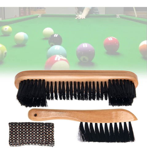 Juego De Cepillos Para Mesa De Billar Mango De Madera
