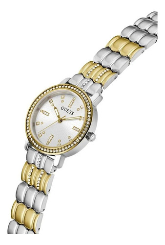 Reloj Guess Gw0612l2 Mujer Cuarzo Plastico Plateado Malla Dorado/plateado Bisel Strass/dorado