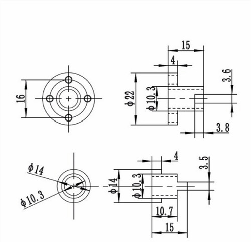 Fuso Trapezoidal Tr8 X 600mm Passo 2mm + Castanha Anti Folga