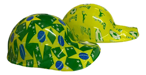 Kit 10 Bonés Chapeus Plasticos Copa Do Mundo Brasil