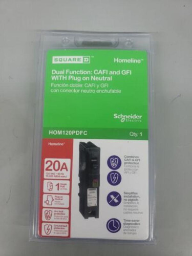 New Old Stock! Square D Hom120pdfc 20a Dual Function Caf Ccn