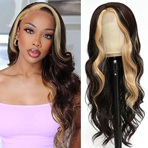 Clione 28  Long Wavy Lace Front Wig With Highlights Fncqo