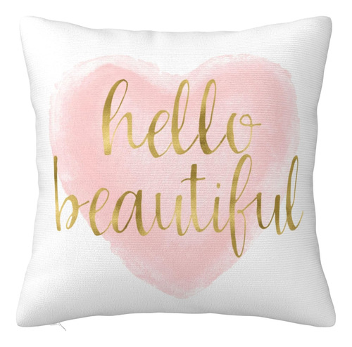 Jagfhhs Hola Hermosas Fundas De Almohada Colorete Rosa Dorad