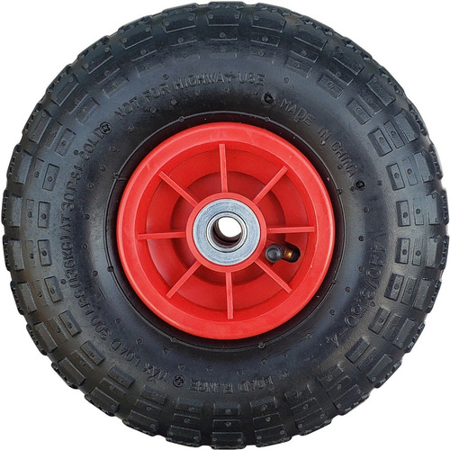 Imagen 2 de 10 de Rueda Neumatica Caucho 260x85 Mm 4.10/3.50-4 Llanta Plastica