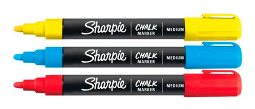 Imagen 1 de 8 de Marcadores De Tiza Sharpie Chalk X 3 P/ Pizarra Vidrio 