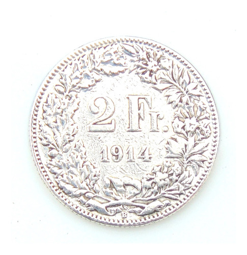 2 Francs Moneda Suiza  1914