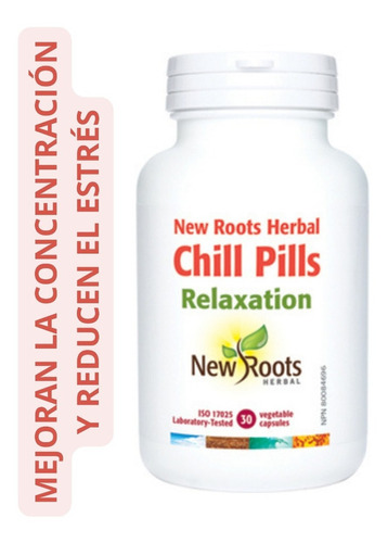 New Roots Herbal Chill Pills 30 Cápsulas Relajación Sabor Sin Sabor