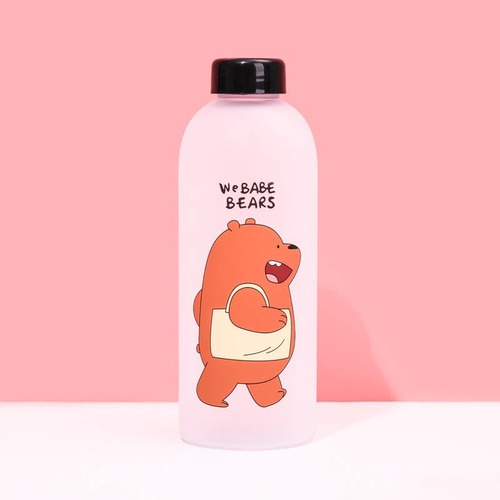 Imagen 4 de 8 de Termo Botella Contenedor De Agua Osos Tapa Con Popote 1 L