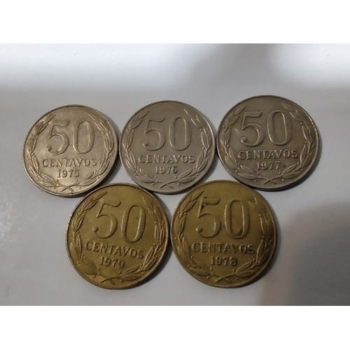 Serie De Chile 50 Centavos 1975 A 1979 Completa (1