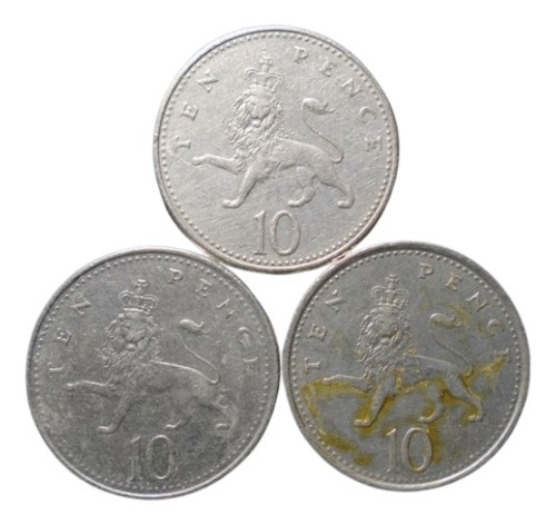 Reino Unido 10 Pence Años: 1992-1997 X Pieza Gb#02 (Usado)