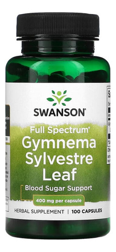 Hoja De Gymnema Sylvestre 400 Mg - 100 Cápsulas Swanson