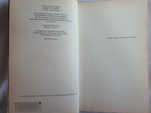 Imagen 5 de 7 de Ala Al-aswani Palazzo Yacoubian Feltrinelli En Italiano