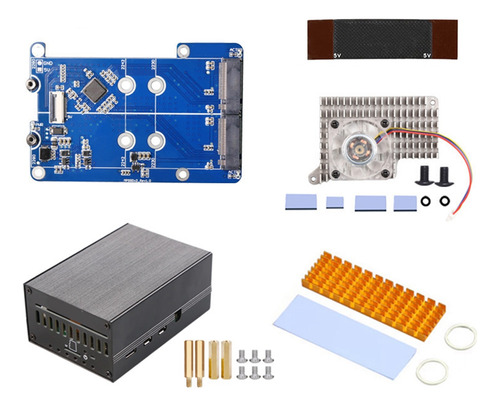 Mps2280d Para 5 Pcie A M.2 Dual Nvme Ssd Hat+funda+ssd Heat