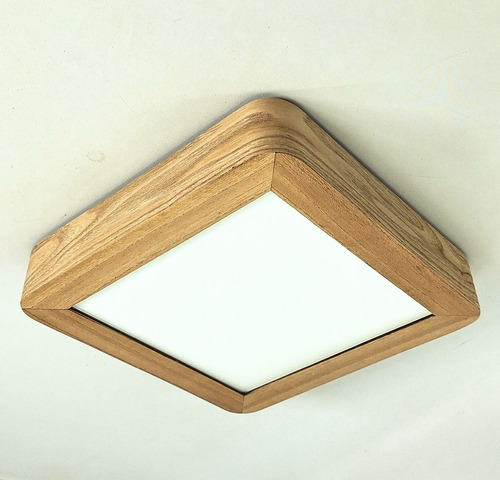 Plafones Techo Led 24w Madera 30x30x6cm Lampara Moderna Ovlo