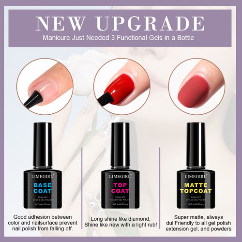 Set De Esmalte De Uñas En Gel Semipermanente, Kit De Manicur