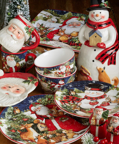 Plato con 6 muñecos de nieve navideños de Magic Do con certificación internacional