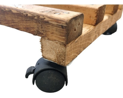 Imagen 5 de 7 de Base Soporte De Maceta De Madera Con Ruedas 25x25cm