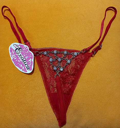 Set X 3 Tangas De Encaje Pedrería,mujer