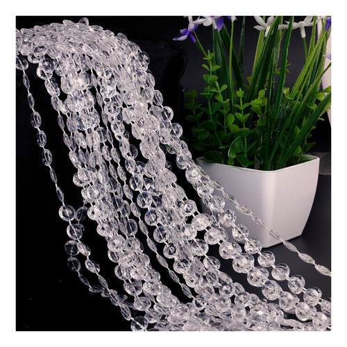 - Cuerda De Perlas De Cortina Con Forma De Cristal Acrílico
